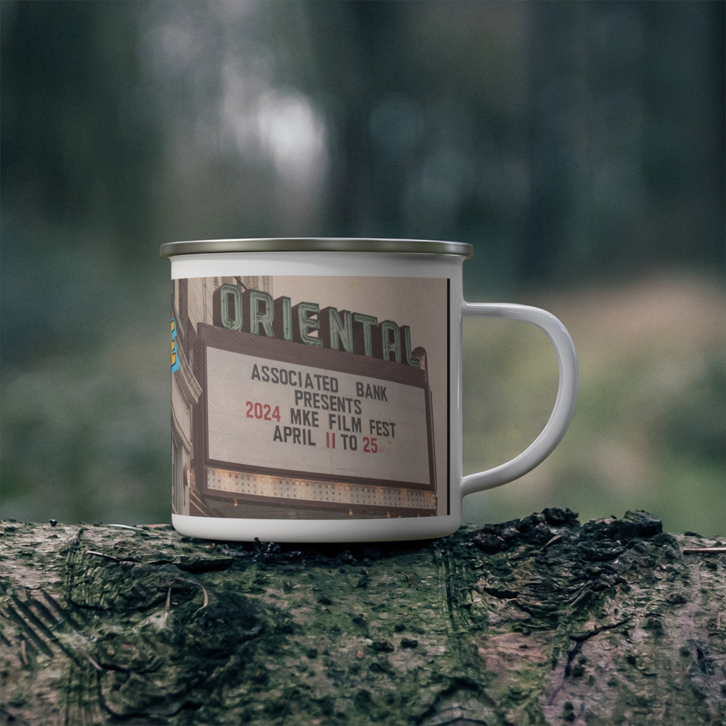 Oriental Theatre "Postcard" Enamel Camping Mug