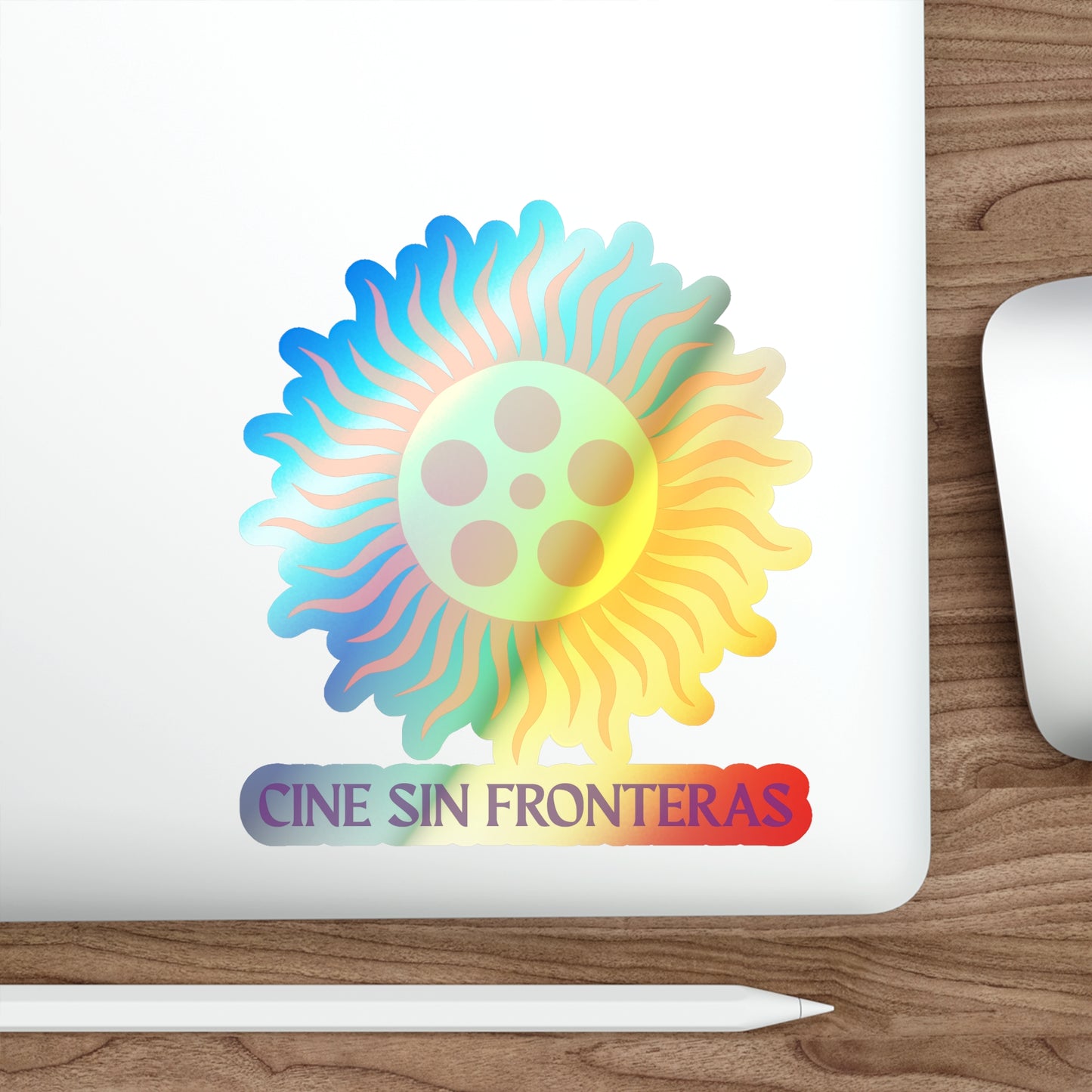 Holographic Cine Sin Fronteras Sticker