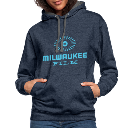 Milwaukee Film Contrasting "Eye" Hoodie - indigo heather/asphalt