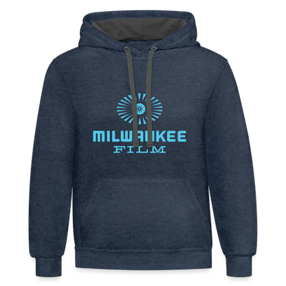 Milwaukee Film Contrasting "Eye" Hoodie - indigo heather/asphalt