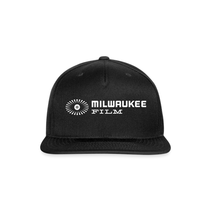 Snapback MKE Film Logo (White) Baseball Cap - black