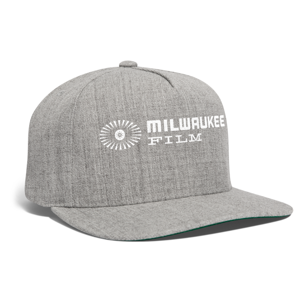 Snapback MKE Film Logo (White) Baseball Cap - heather gray