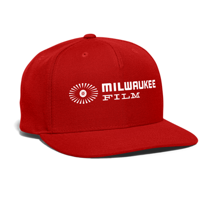 Snapback MKE Film Logo (White) Baseball Cap - red