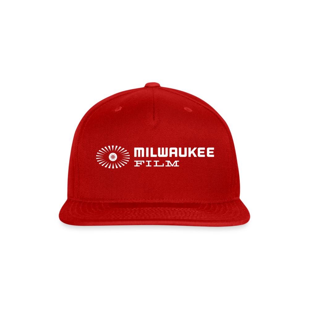 Snapback MKE Film Logo (White) Baseball Cap - red