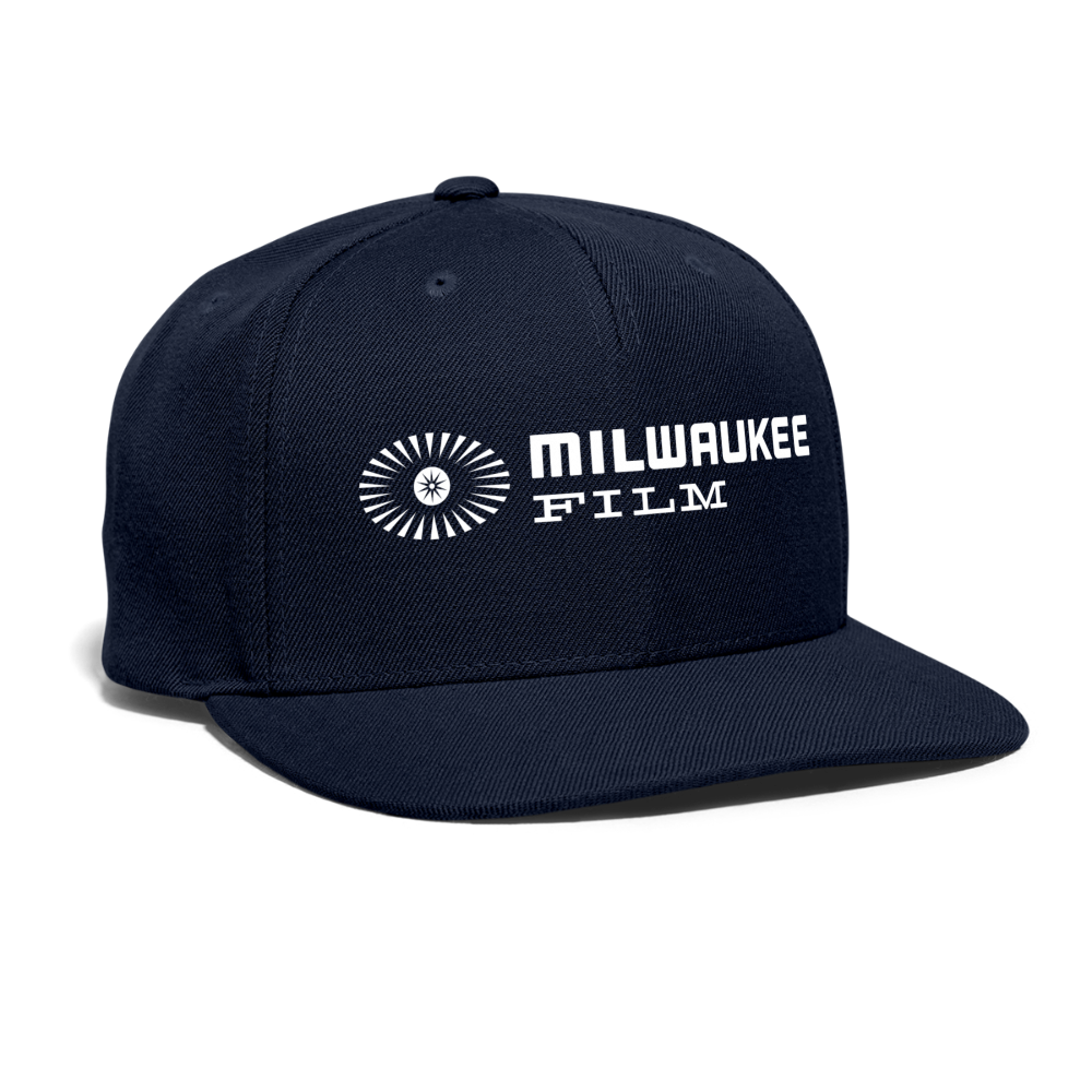 Snapback MKE Film Logo (White) Baseball Cap - navy