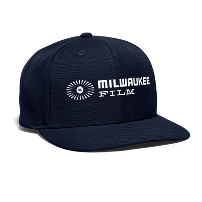 Snapback MKE Film Logo (White) Baseball Cap - navy