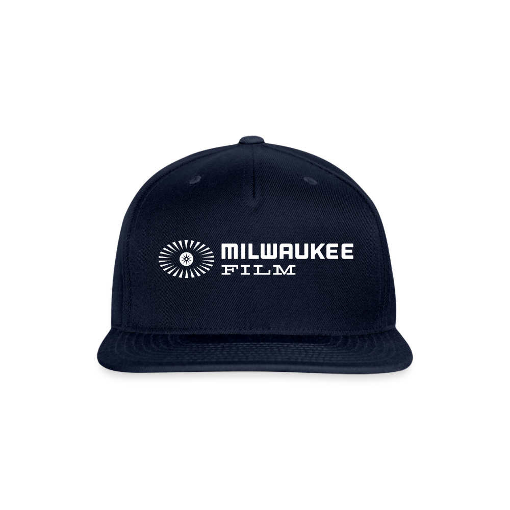 Snapback MKE Film Logo (White) Baseball Cap - navy