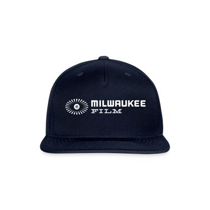 Snapback MKE Film Logo (White) Baseball Cap - navy