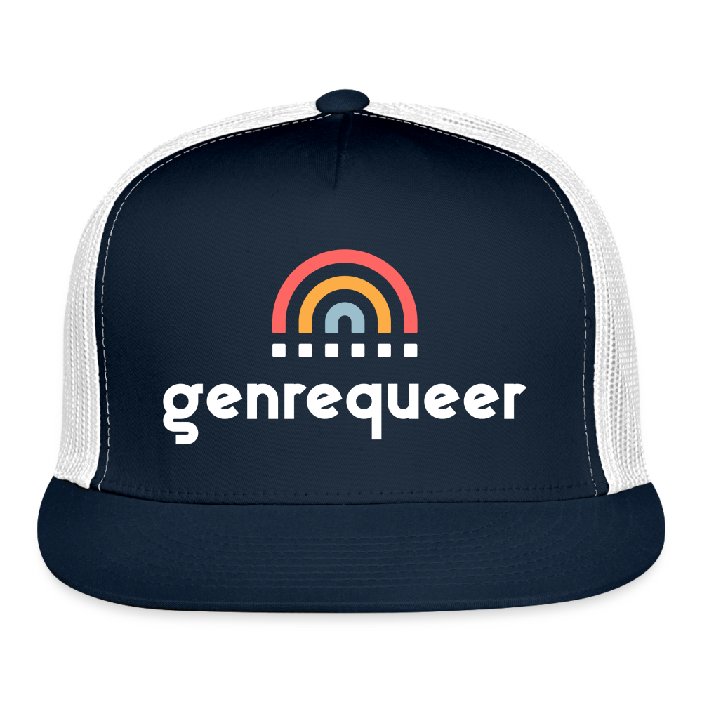 genrequeer alt Trucker Cap - navy/white