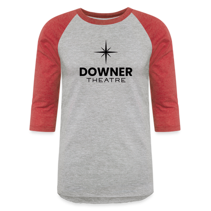 Downer Theatre Baseball T-Shirt - heather gray/red